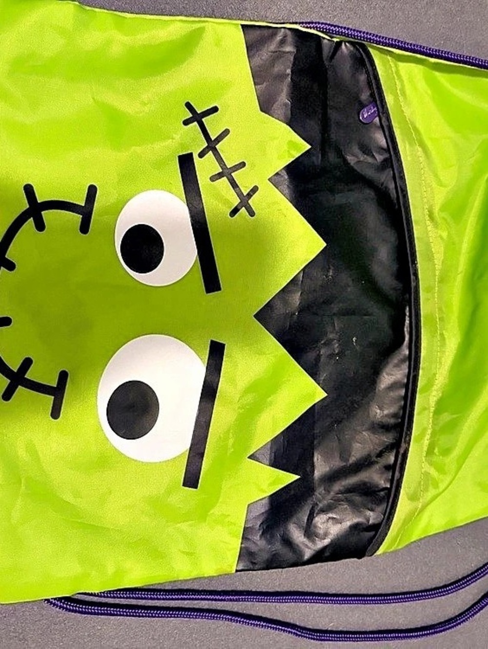 Kids Green Frankenstein Monster Drawstring Bag